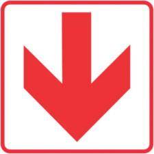 Red Arrow - Directional sign 190x190